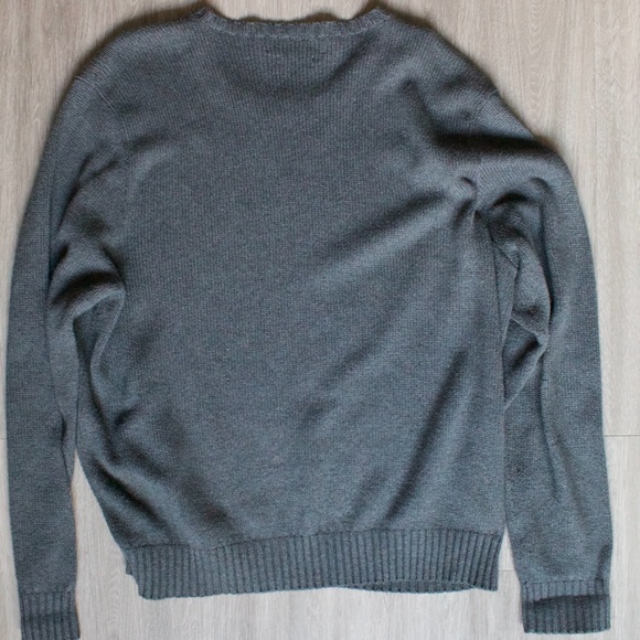 Vintage Polo Ralph Lauren Mens Sweater Chunky Pima Cotton Gray Size XL - Picture 3 of 3